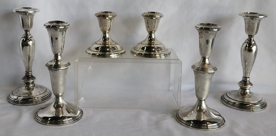Asst. Weighted Sterling Silver Candlestick Holders
