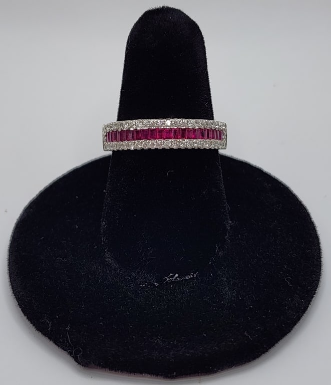 14K  Ruby & Diamond Band - 3.86g TW (1 of 8)