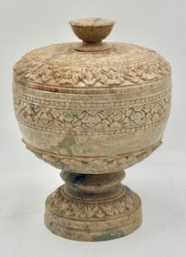 Small Carved Natural Stone Marble Urn