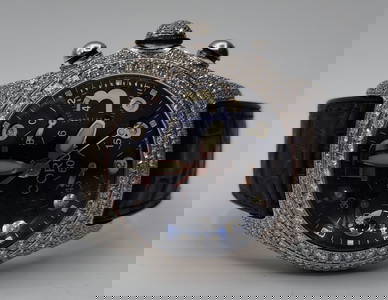 Corum 18k White Gold & Diamond Bubble Watch