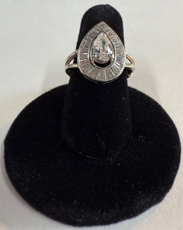 Pear Shaped 1.5ct Diamond Ballerina Ring (1 of 8)