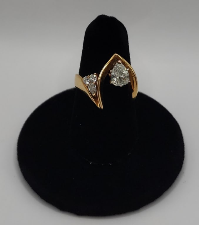 14K Freeform Diamond Ring- 6.32g TW (1 of 8)