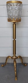 MCM Brass & Glass Floor Standing Ice Bucket