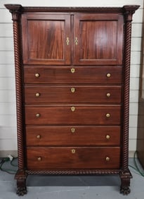 Vintage 5 Drawer Mahogany Chest of Drawers