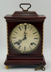 Vintage Warmink Sm. Brass & Wood Mantle Clock