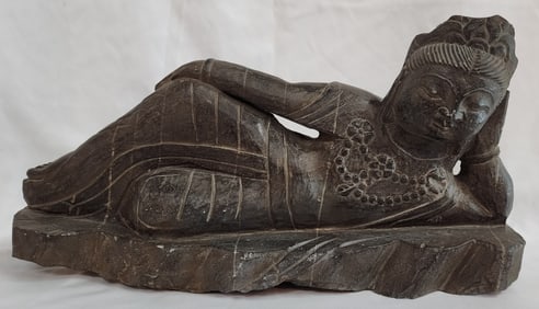 Hand Carved Stone Reclining Buddha