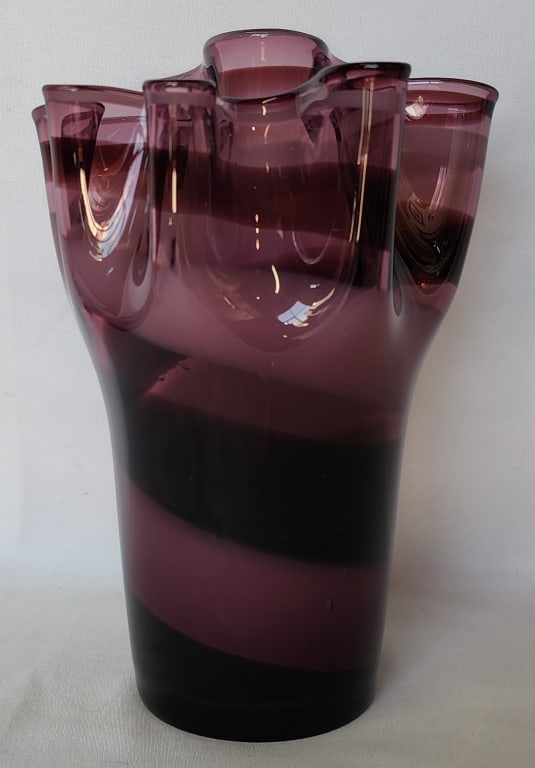 MCM Handblown Amethyst Art Glass Vase (1 of 6)