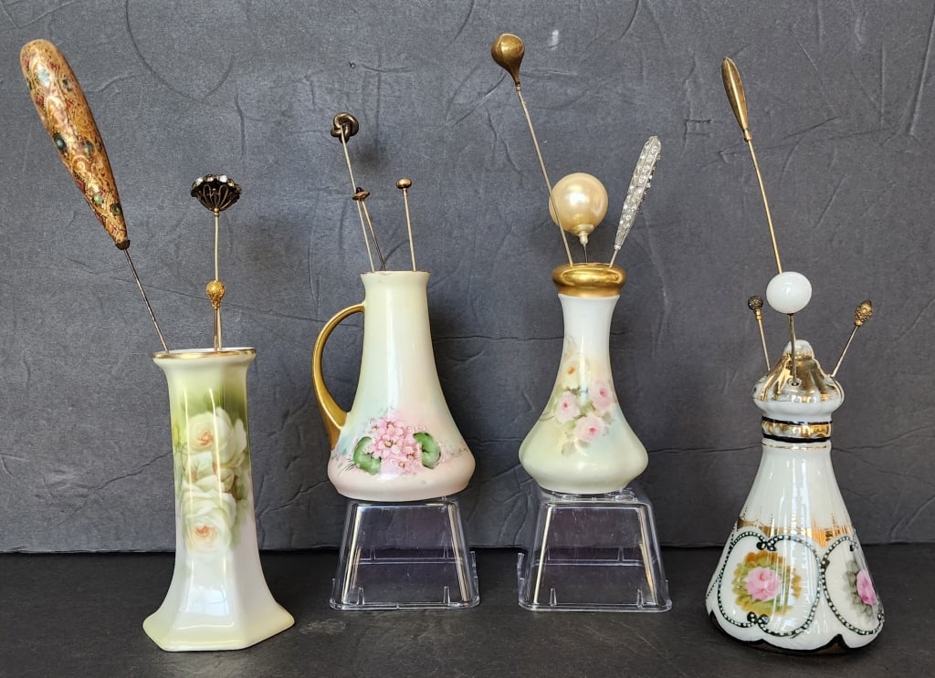 Assorted Vintage Hatpin Holders & Hatpins (1 of 10)