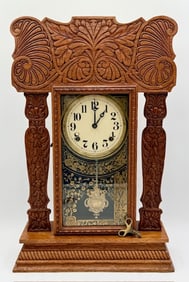 Vintage Wooden E. Ingraham Style Mantle Clock