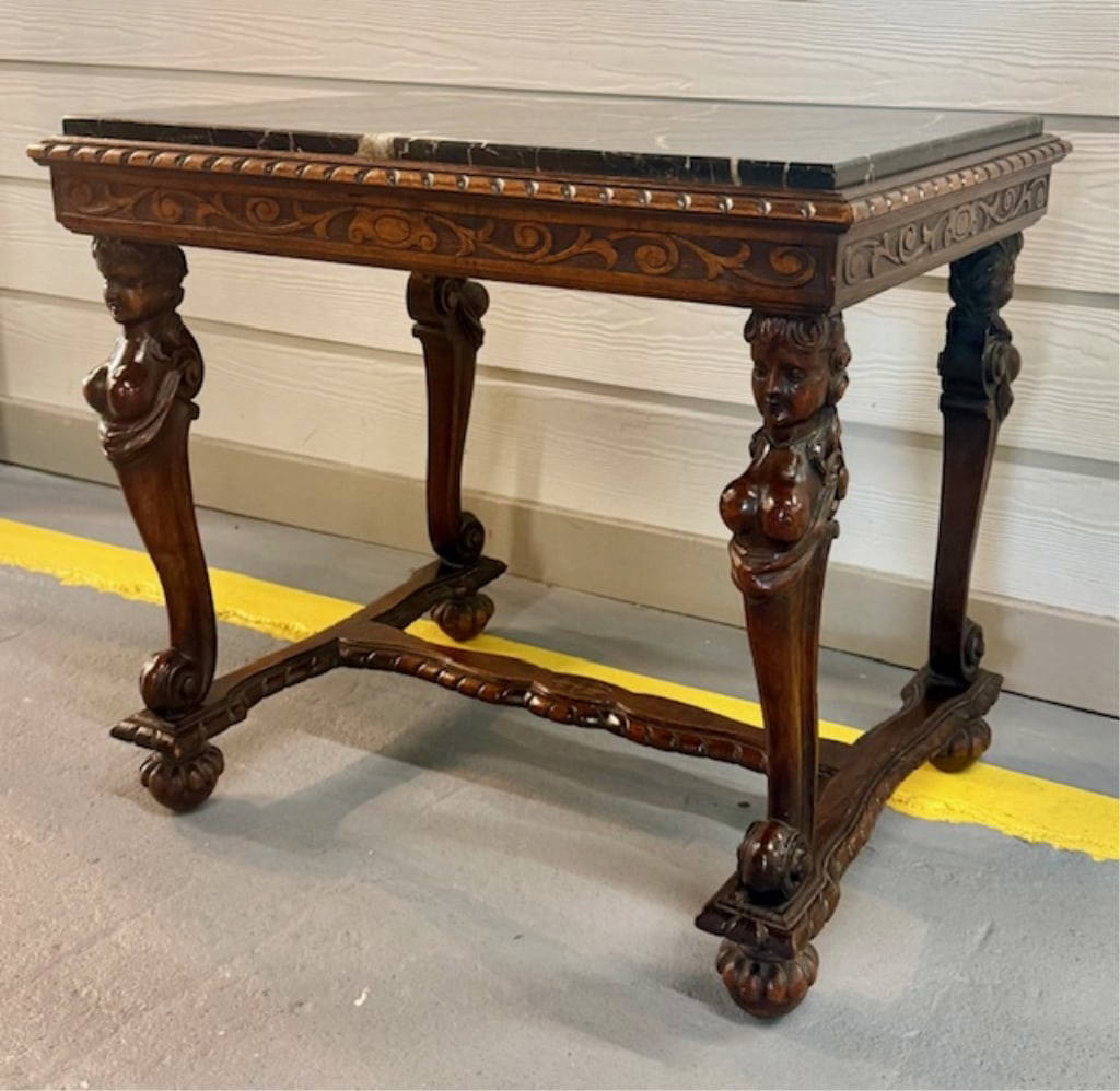Antique Marble Top Hand Carved Side Table Aug 01, 2025 Berner's
