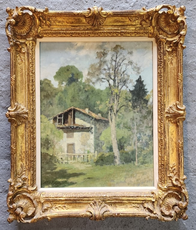 Antique Signed Albert Regagnon Oil on Board (1 of 7)