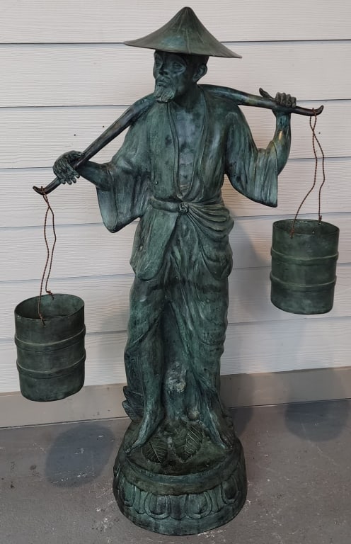 Vintage Chinese Bronze Water Carrier Figurine (1 of 6)
