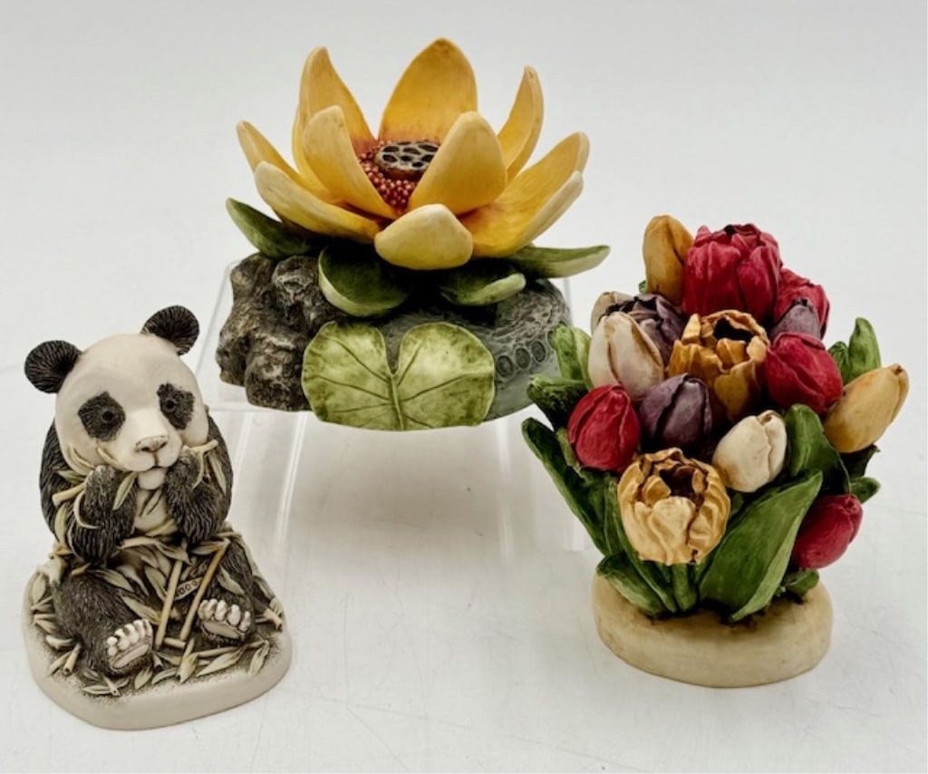 3 Harmony Kingdom Flowers and Panda