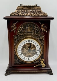 Tempus Fugit Wooden Mantle Clock