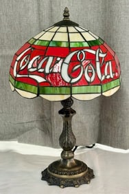 Coca Cola Stained Glass Table Lamp
