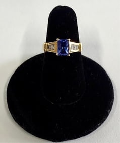 14k Diamond Tanzanite (?) Ring - 3.4g TW