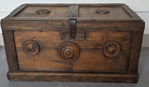 Vintage Hand Crafted Wooden Storage Box