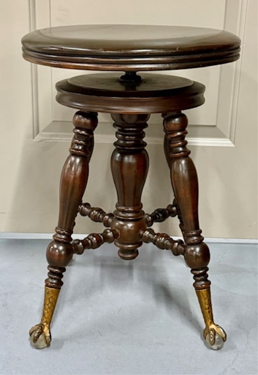 Vintage Mahogany Swivel Piano Stool (1 of 8)