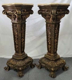 Pr. Baroque Style Gilded Pedestals