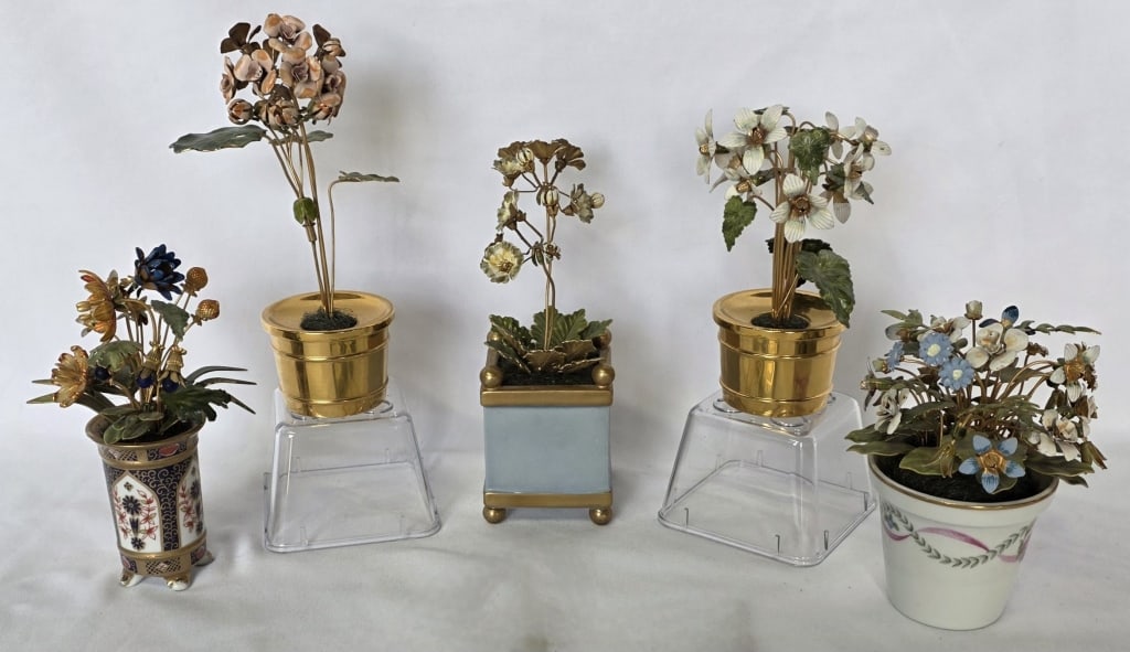 Miniature Enameled Metal Flower Arrangements (1 of 11)