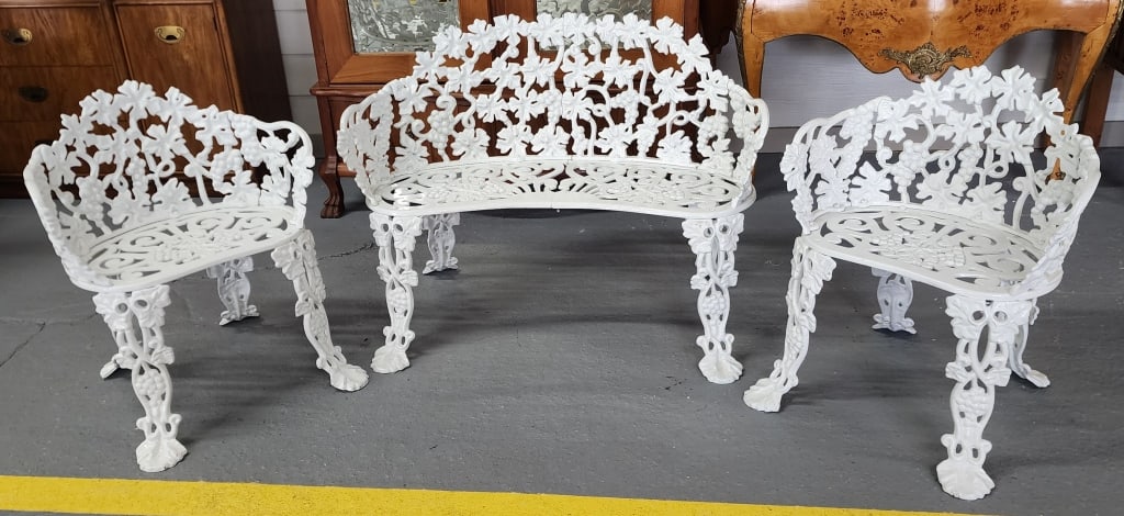 Victorian Cast Iron Garden Bench & Chairs (1 of 9)