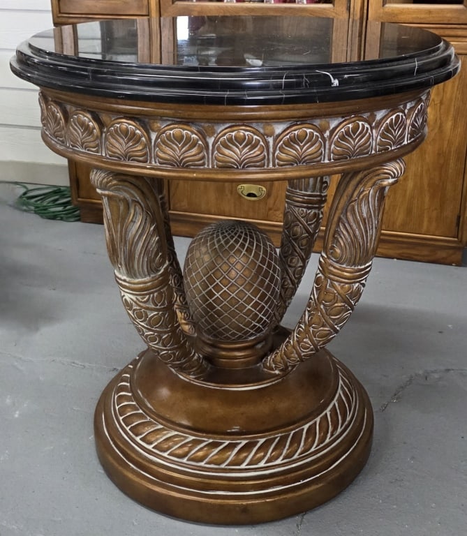 Round Marble Top Foyer Table (1 of 9)