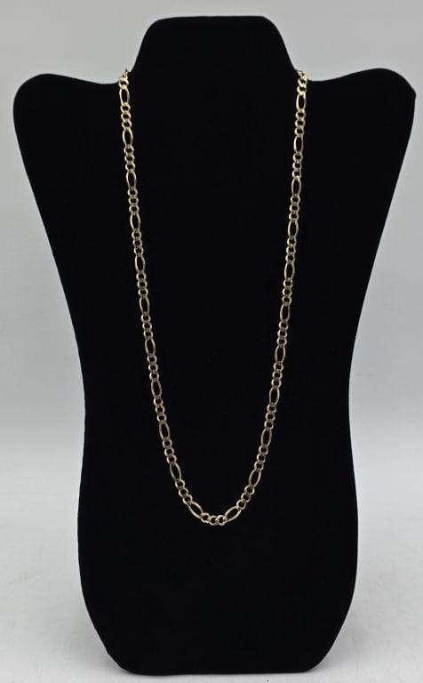 10k Yellow Gold 24" Figaro Link Chain - 17.9g (1 of 6)
