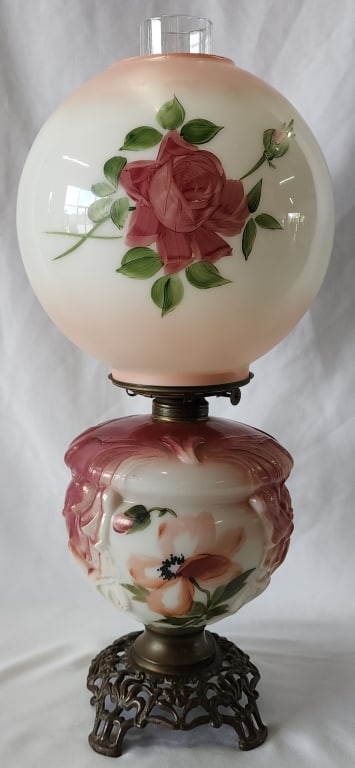 Vintage Hand Painted Gone With The Wind Oil Lamp (1 of 4)
