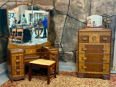 Vintage Art Deco "Waterfall" Style Bedroom Set