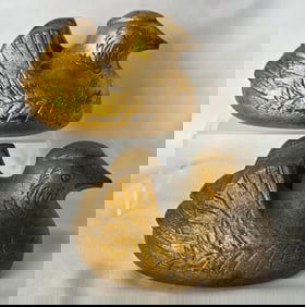 Antique Japanese Gilded Duck Screen Holders