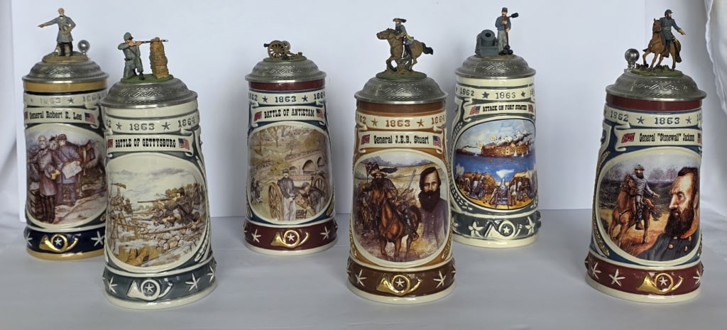 6 Limited Edition CUI, Inc. Civil War Beer Steins (1 of 12)