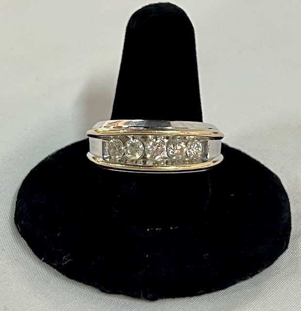 14k Diamond 1ctw 2-Tone Men's Ring - 8.5g TW (1 of 10)