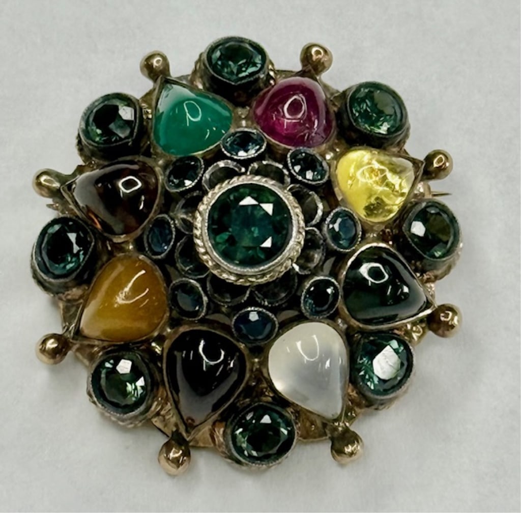 10k Thai Princess Gemstone Brooch/Pendant-17.8g TW (1 of 16)