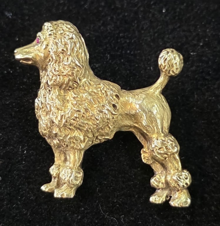 14k Poodle Brooch - 9.4g (1 of 6)