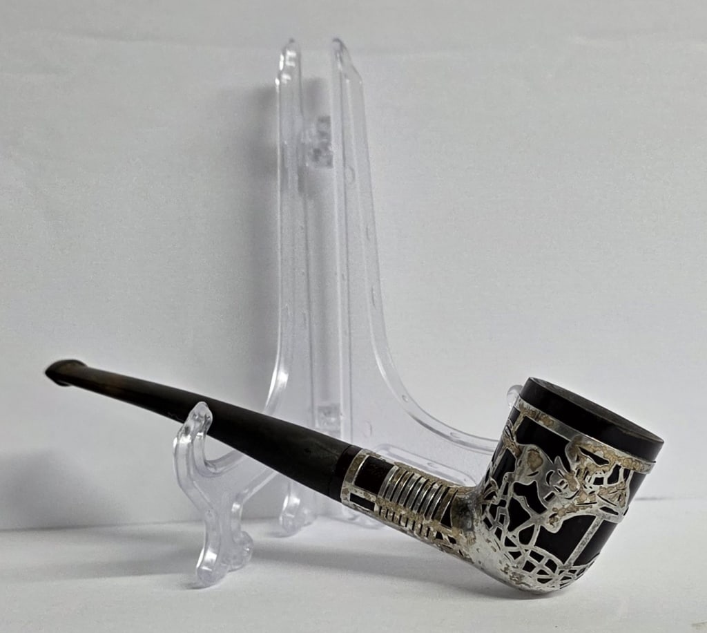 Vintage Sterling Silver Overlay Tobacco Pipe (1 of 7)
