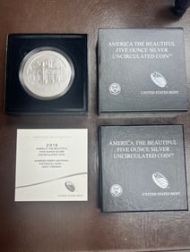 America The Beautiful Five Ounce Silver Oversized Quarter Dollar - 2016 Harpers Ferry