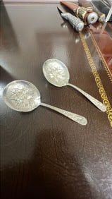 Antique Kirk & Sons Repousse Sterling Silver BonBon Spoons