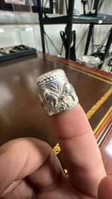 Vintage French Sterling Silver thimble with horses decoration