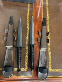 Two William Rodgers Sheffield Commando Knife 7" black blades