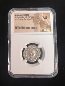 Herennia Etruscilla Roman Silver Denarius 249-253 CE - NGC AU