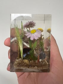 Vintage W Rolfe Signed Lucite Acrylic Paperweight