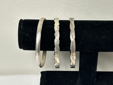 Three Mexican Sterling 925 bangles