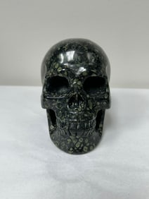 Polished Stone Skull Carving - Kambaba Jasper - by Skullis