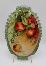 Limoges France Hand Painted Apple Plaque