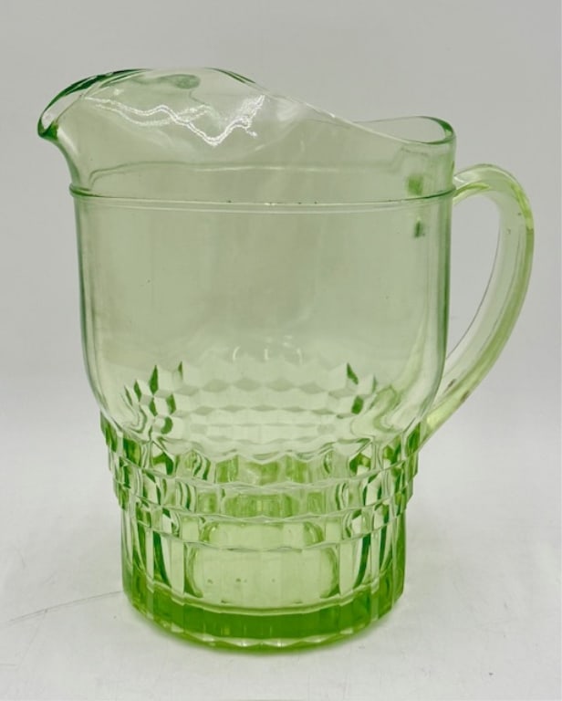 Vintage Green Uranium Glass Pitcher (1 of 15)