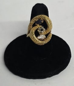 18k Diamond, Sapphire & Pearl Ring - 6.06g TW