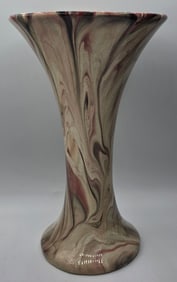 Vintage Weller Flared Marbleized Trumpet Vase