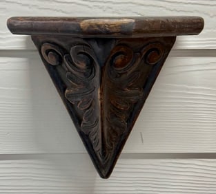 Vintage Carved Wood Wall Corbel