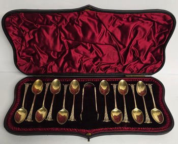 Sterling Silver Gold Washed Spoon Set - 6.927oz TW