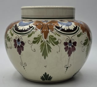 Hand Painted Polychrome Delftware Vase